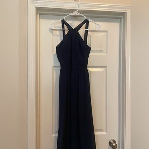 Navy Blue Long Prom Dress
